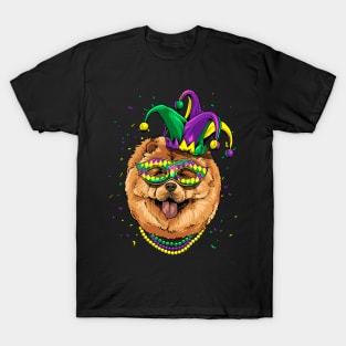 Chow Chow Dog Mardi Gras T-Shirt